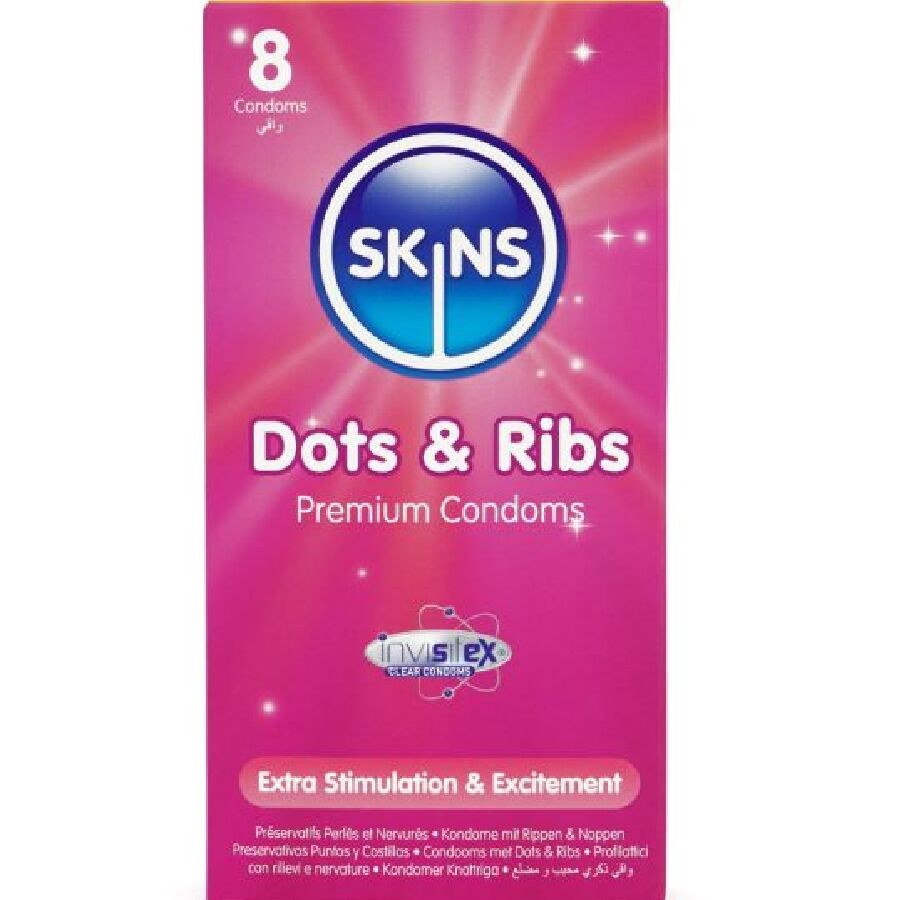 Skins-Dots & Ribs Premium Pacchetto 8 Preservativo-Latex 1 Skins-Dots & Ribs Premium Pacchetto 8 Preservativo-Latex · Preservativi