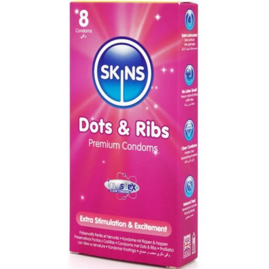Skins-Dots & Ribs Premium Pacchetto 8 Preservativo-Latex 2 Skins-Dots & Ribs Premium Pacchetto 8 Preservativo-Latex · Preservativi (imaginea 2)