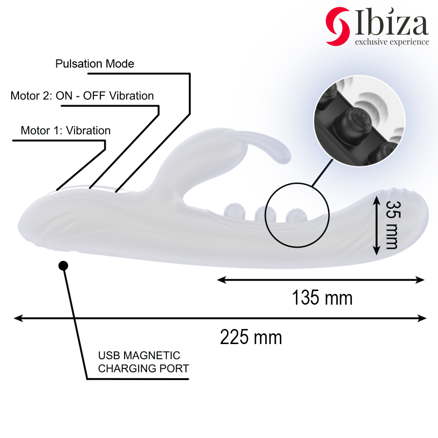 Ibiza Technology-Vibratore Rabbit con Pulsazione-Silicone, 7 velocità 5 Ibiza Technology-Vibratore Rabbit con Pulsazione-Silicone, 7 velocità · Vibratori (imaginea 5)