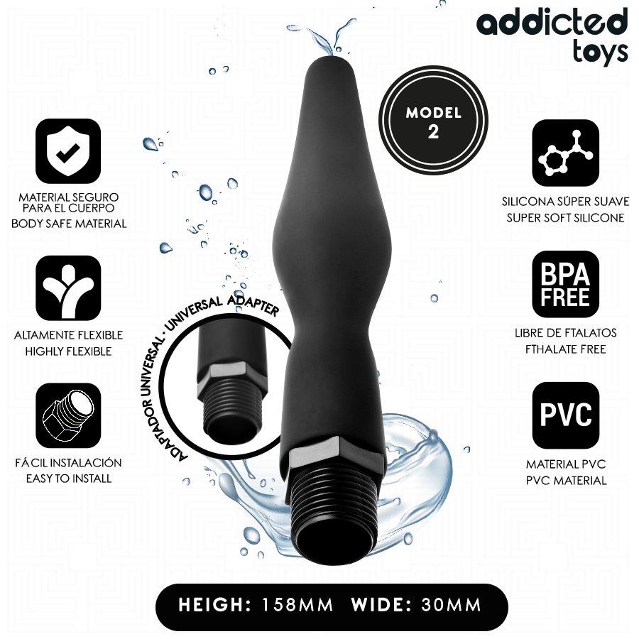 Addicted Toys-Irrigatore anale con adattatore universale modello 2