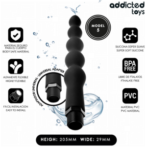 Addicted Toys-irrigatore anale con adattatore universale modello 5-silicone
