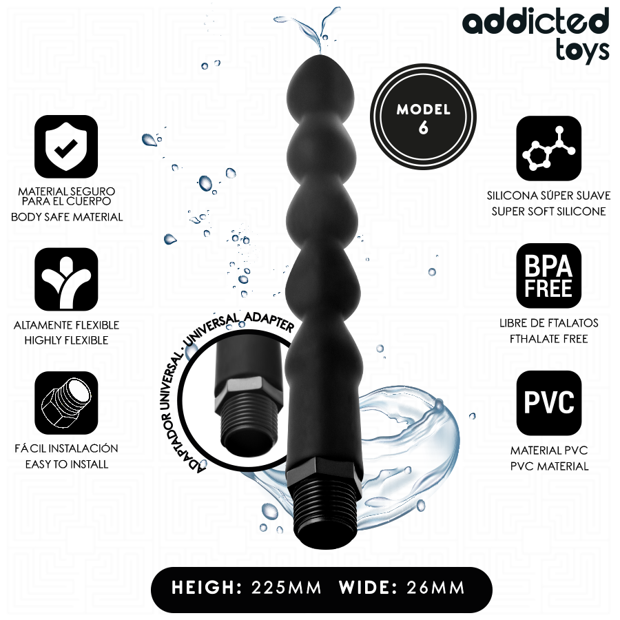 Addicted Toys-Irrigatore anale con adattatore universale Model 6