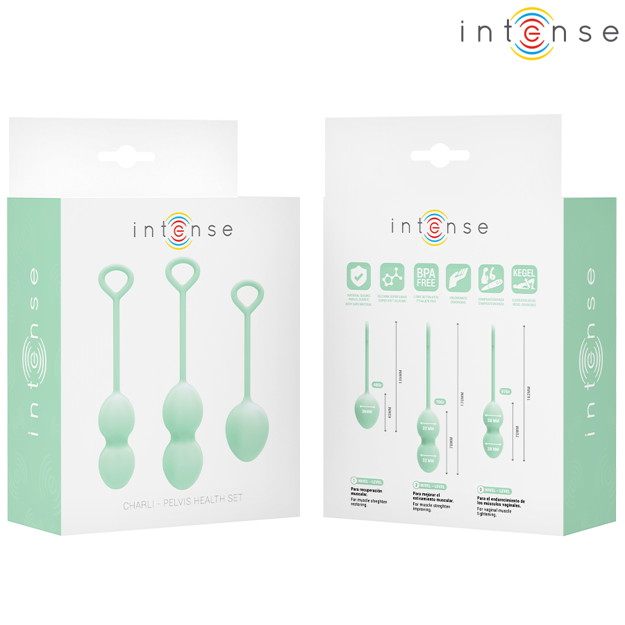 Intense Health Kegel-Charli Kit Palline vaginali Light Jade · Giocattoli anali (imaginea 5)