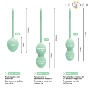 Intense Health Kegel-Charli Kit Palline vaginali Light Jade · Giocattoli anali (imaginea 7)