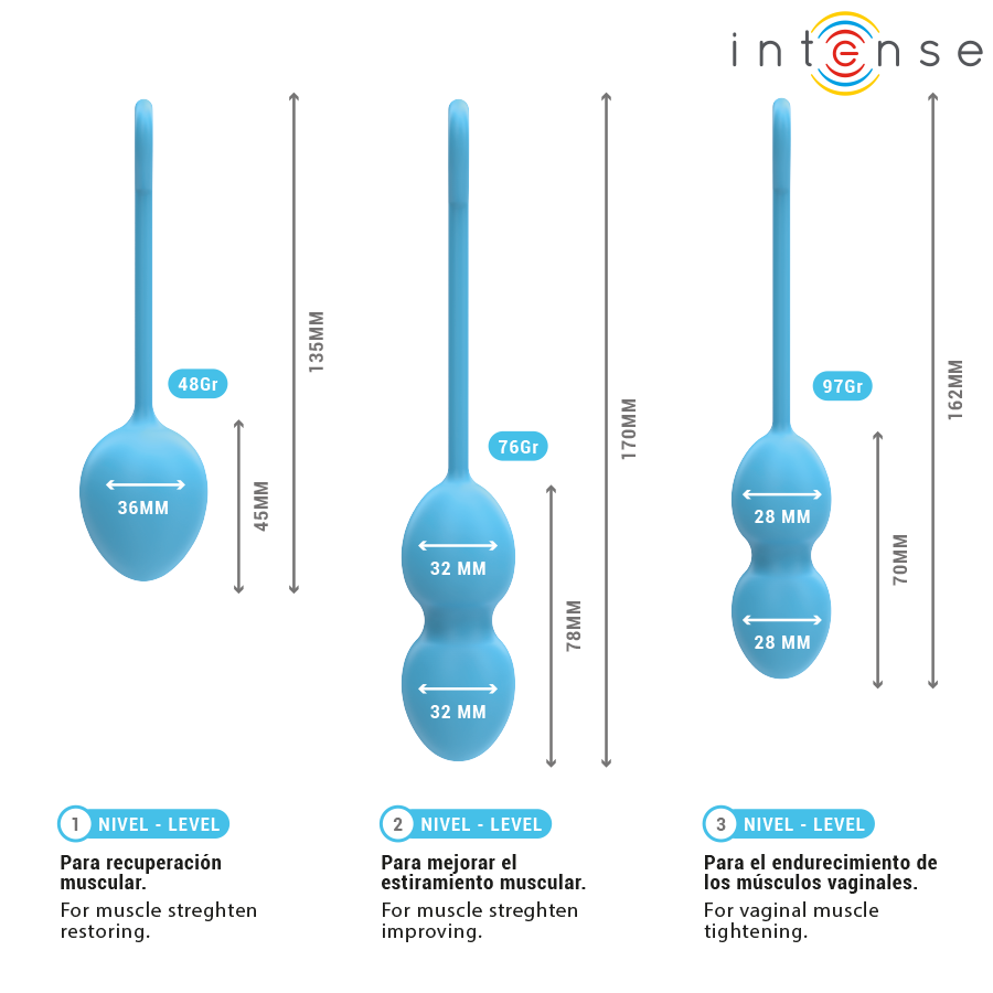 Intense Health Kegel-Charli Kegel Ball Kit Ocean Blue-Silicone 7 Intense Health Kegel-Charli Kegel Ball Kit Ocean Blue-Silicone · Giocattoli anali (imaginea 7)