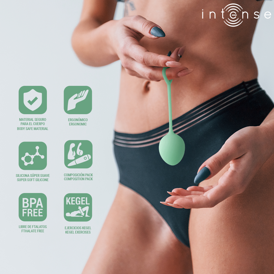 Intense Health Kegel-Charli Kit Palline vaginali Light Jade · Giocattoli anali (imaginea 4)