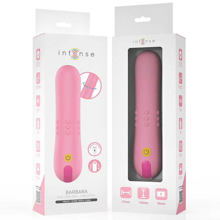Intense Fun Toys-Barbara Vibratore Rotativo con Sfere-Silicone, 10 · Vibratori (immagine 3)