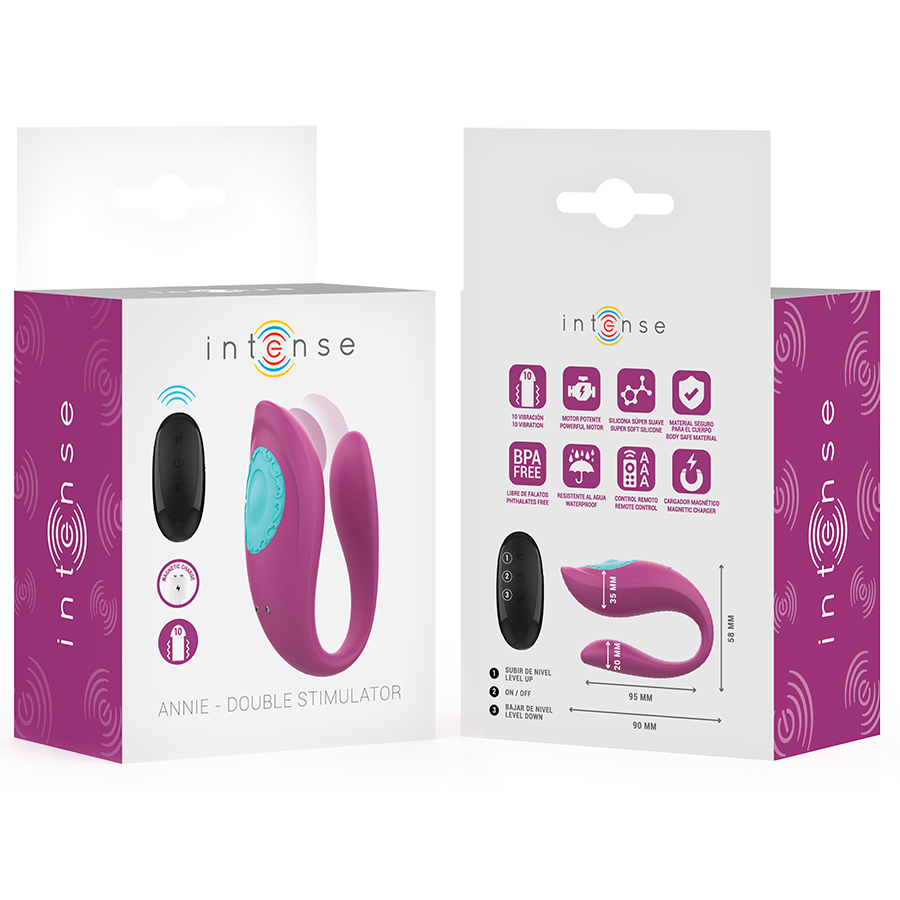 Intense Remote Control-Annie Vibratore U-shaped e Stimolatore · Giocattoli per coppie (immagine 8)