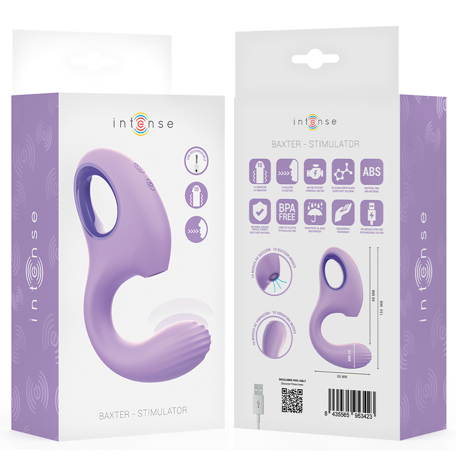 Intense High Tech-Baxter Vibratore & Stimolatore Viola-Silicone · Vibratori (immagine 8)