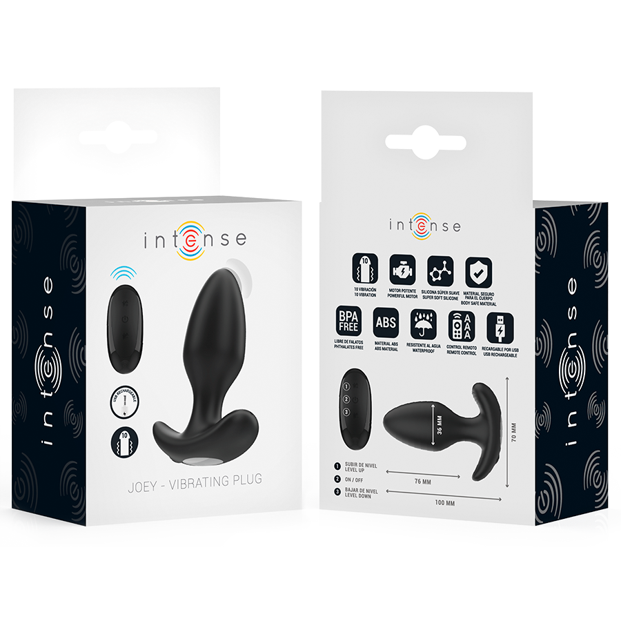 Intense Anal Toys-Joey Plug anale 10 Vibrazioni Nero · Giocattoli anali (imaginea 7)