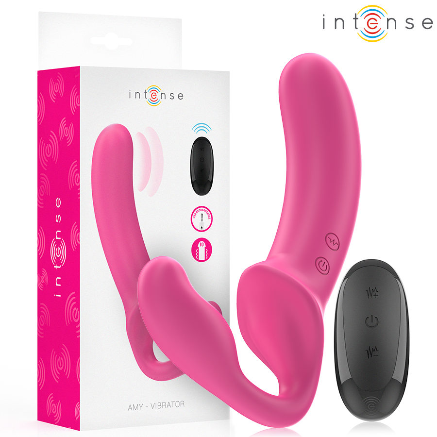 Intense Remote Control-Amy Doppio Vibratore 20 cm Rosa