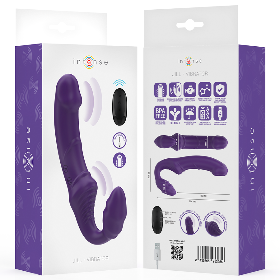 Intense Remote Control-Jill Double Vibrator 20 cm Viola · Vibratori (imaginea 8)