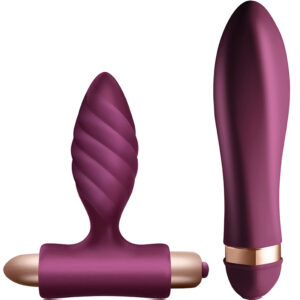Climaximum-Desire Kit Twisted Vibrator e Plug anale-Silicone, 10