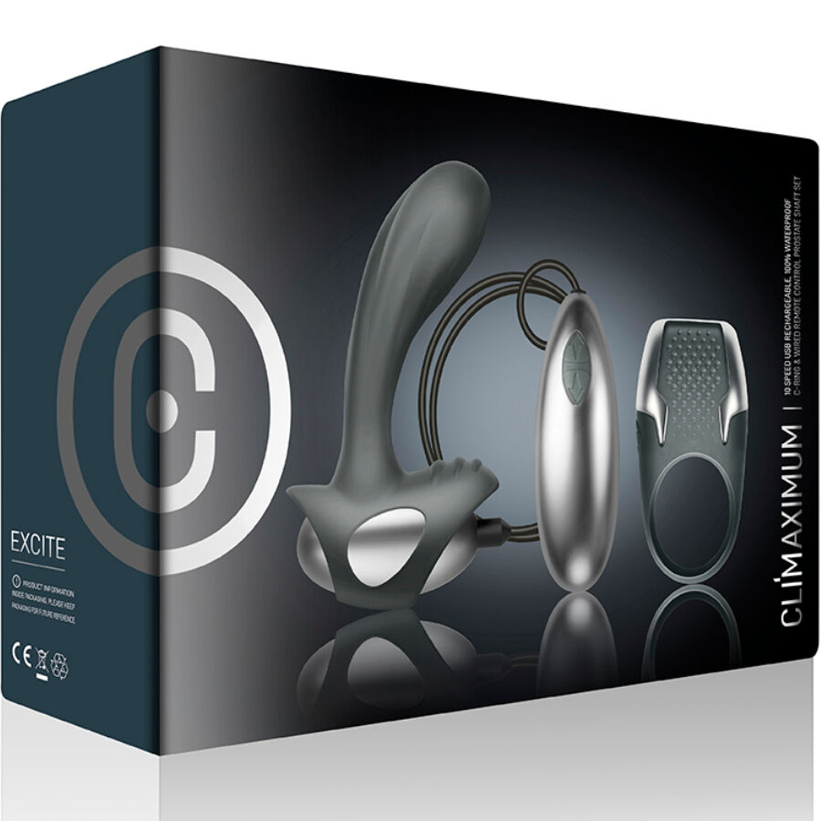 Climaximum-Kit Excite Anello Vibrante + Stimolatore Prostata 4 Climaximum-Kit Excite Anello Vibrante + Stimolatore Prostata — ROCKS-OFF · Kit di giocattoli (imaginea 4)