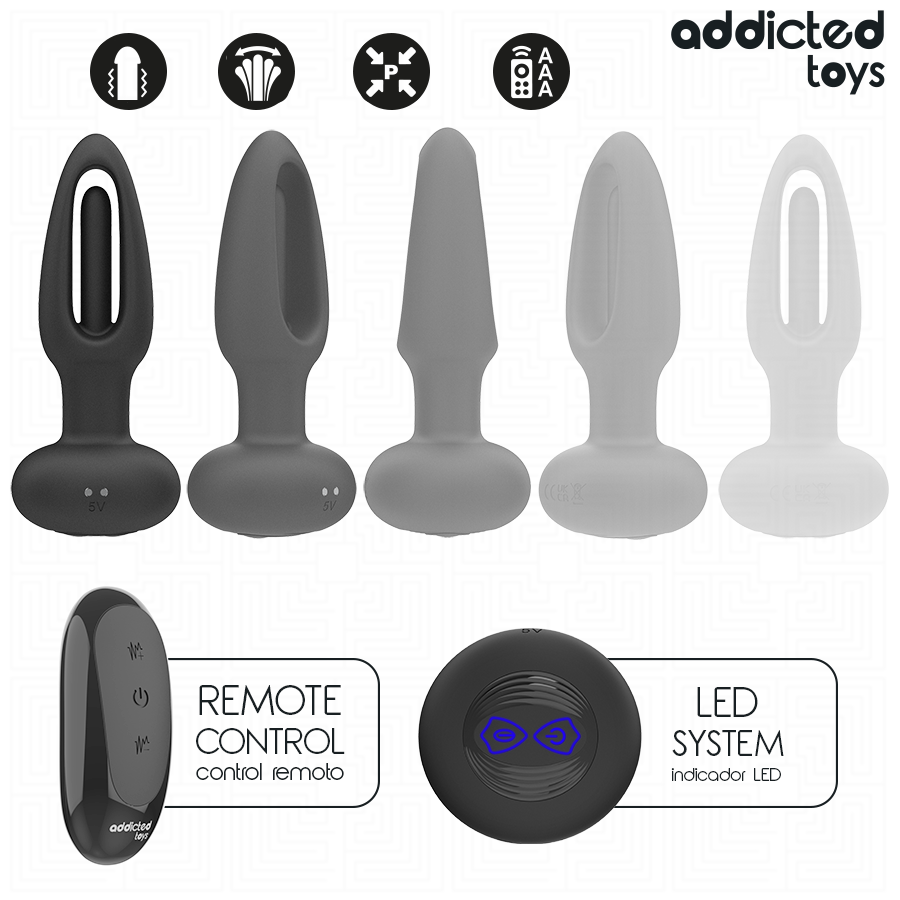 Addicted Toys-Plug anale con Lingua Vibrante e Telecomando-10 velocità · Giocattoli anali (imaginea 4)
