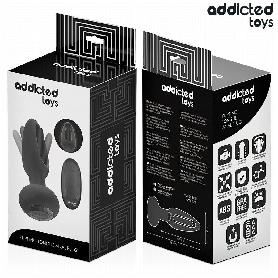 Addicted Toys-Plug anale con Lingua Vibrante e Telecomando-10 velocità 3 Addicted Toys-Plug anale con Lingua Vibrante e Telecomando-10 velocità · Giocattoli anali (imaginea 3)