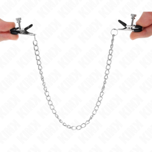 Kink Nipple Grip-Morsetti per capezzoli a catena piatta Argento 34 · Accessori BDSM (imaginea 5)