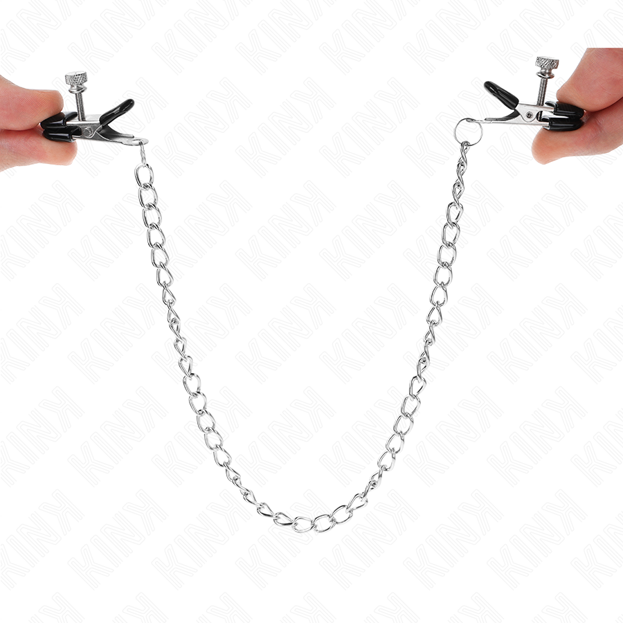 Kink Nipple Grip-Morsetti per capezzoli a catena piatta Argento 34 · Accessori BDSM (imaginea 5)