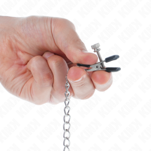 Kink Nipple Grip-Morsetti per capezzoli a catena piatta Argento 34 · Accessori BDSM (imaginea 4)