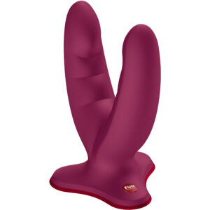Fun Factory-Ryde Doppio Dildo Rosso Vin-Silicone, Impermeabile, Ventosa