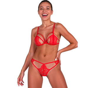 Passion Woman Sets-Anuvera Set reggiseno e Tanga Fire Brick · Lingerie sexy donna (immagine 5)