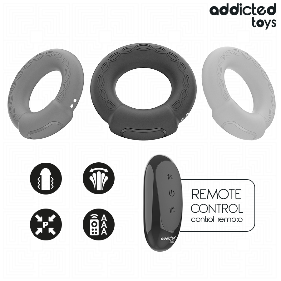 Addicted Toys-Anello vibrante con effetto di riscaldamento 7 Addicted Toys-Anello vibrante con effetto di riscaldamento · Anelli & Guaine per pene (immagine 7)