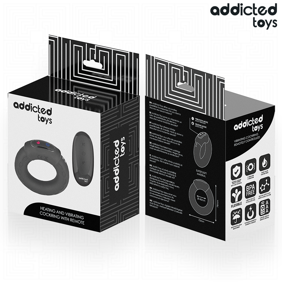 Addicted Toys-Anello vibrante con effetto di riscaldamento 2 Addicted Toys-Anello vibrante con effetto di riscaldamento · Anelli & Guaine per pene (immagine 2)