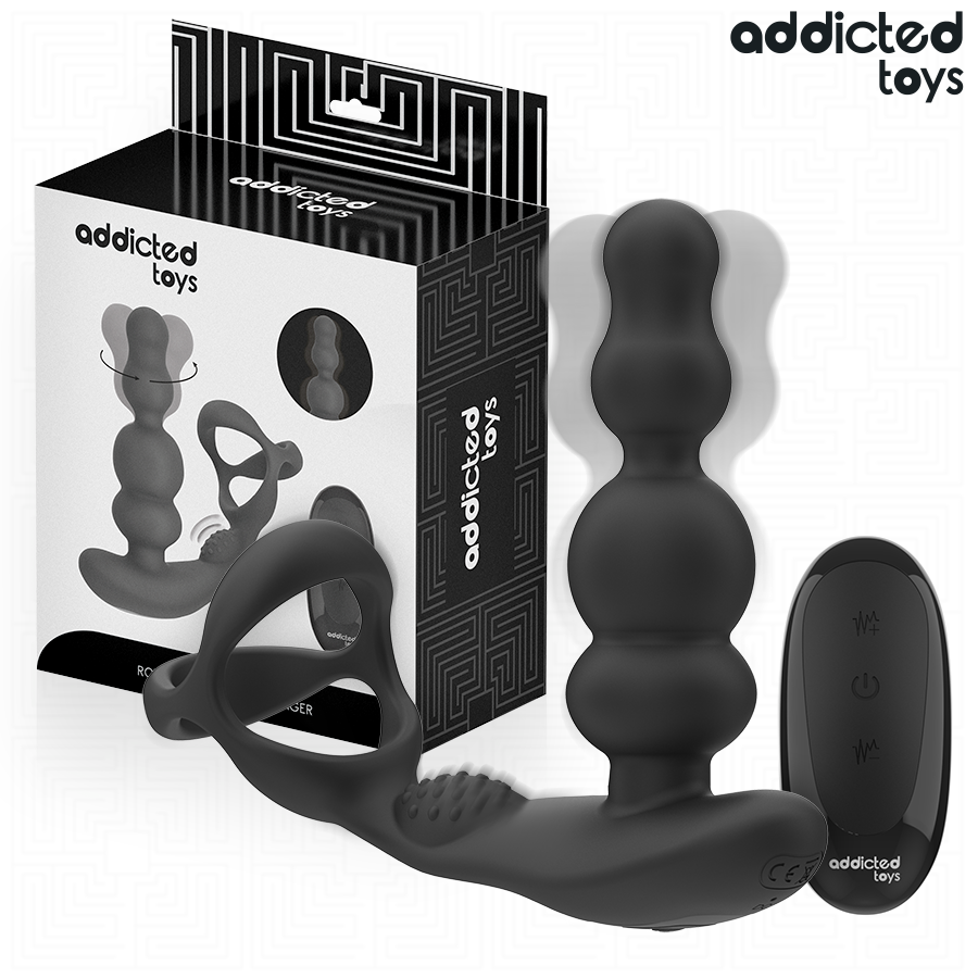 Addicted Toys-Massaggiatore Prostatico Rotativo con Telecomando-Silicone