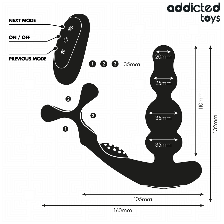 Addicted Toys-Massaggiatore Prostatico Rotativo con Telecomando-Silicone · Giocattoli anali (imaginea 6)