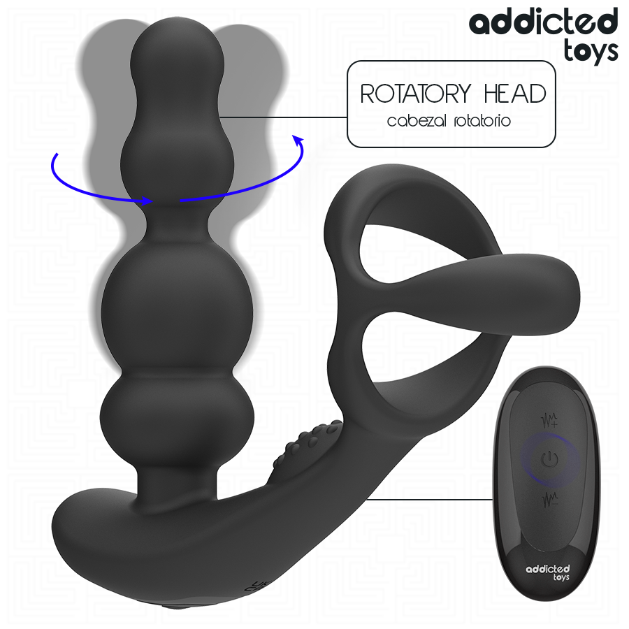 Addicted Toys-Massaggiatore Prostatico Rotativo con Telecomando-Silicone · Giocattoli anali (imaginea 8)