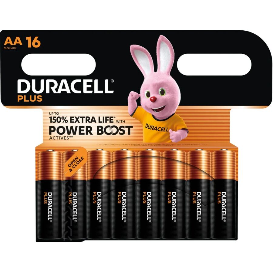Duracell-Più Power Boost Batterie Alkaline AA LR6 Blister X 16