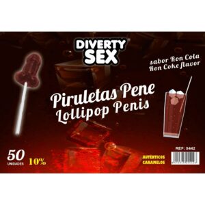 Diablo Goloso-50 Succhietti Pene Aroma Rom Cola, 10% Alcol