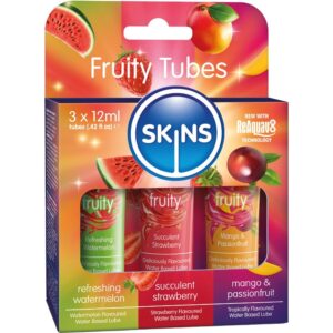 Skins-Kit Lubrificanti Fruttati Melone, Fragola e Mango 3 X 12 ml 3 Skins-Kit Lubrificanti Fruttati Melone, Fragola e Mango 3 X 12 ml · Lubrificanti