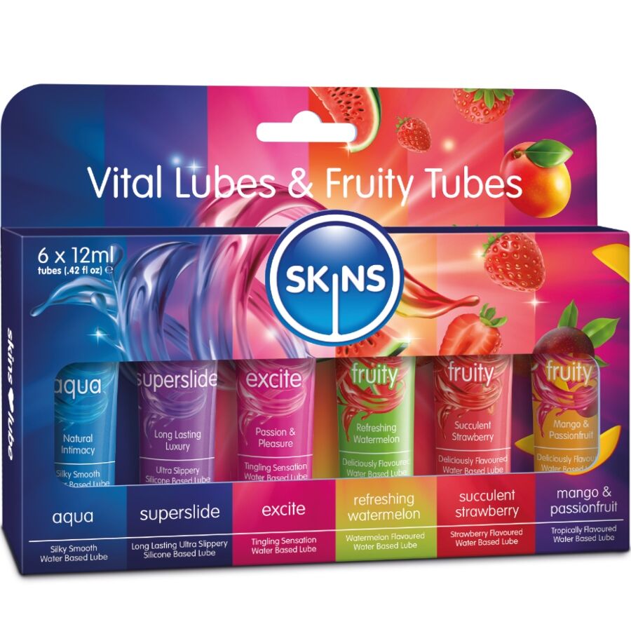 Skins-Vital & Fruity Kit Lubrificanti 6 X 12 ml · Lubrificanti