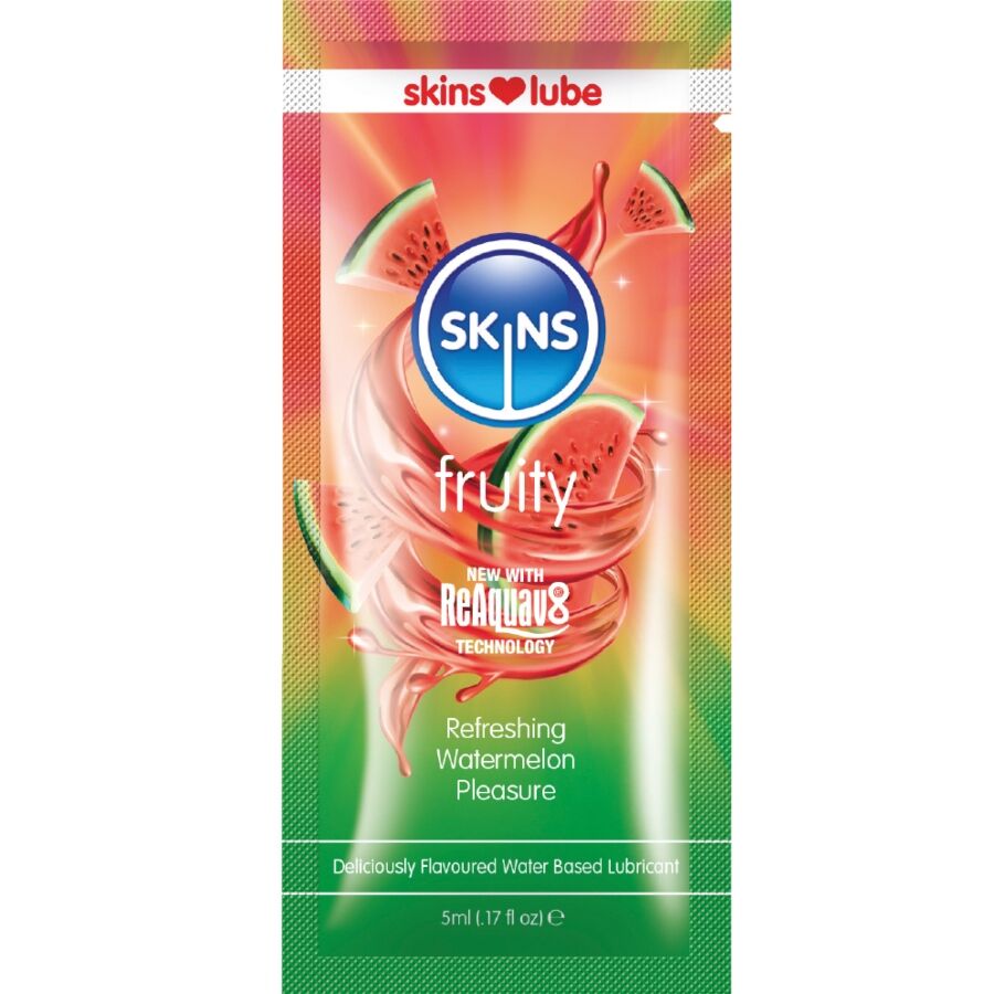 Skins-Lubrificante di frutta a base d'acqua melone Verde, monodose 1 Skins-Lubrificante di frutta a base d'acqua melone Verde, monodose · Lubrificanti