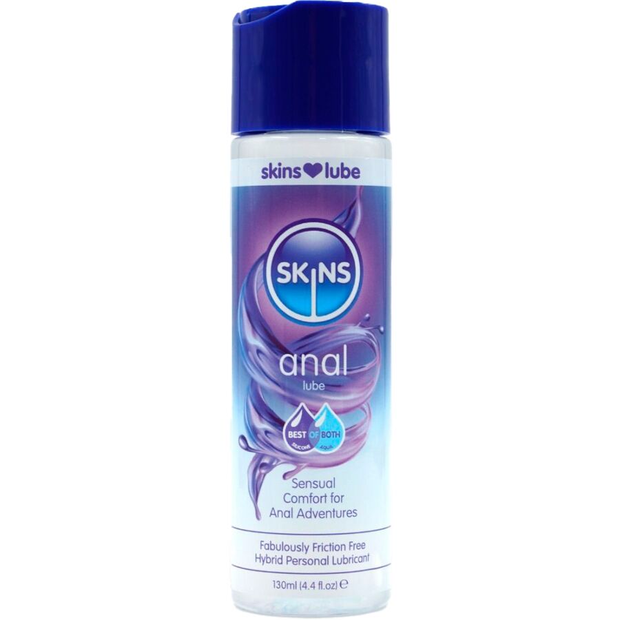 Skins-Lubrificante ibrido anale a base d'acqua e silicone, 130 ml 1 Skins-Lubrificante ibrido anale a base d'acqua e silicone, 130 ml · Lubrificanti