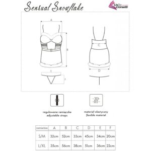 Livco Corsetti Fashion-Sensuale Snowflake LC-90603 Camicia · Costumi & Giochi di ruolo (immagine 5)
