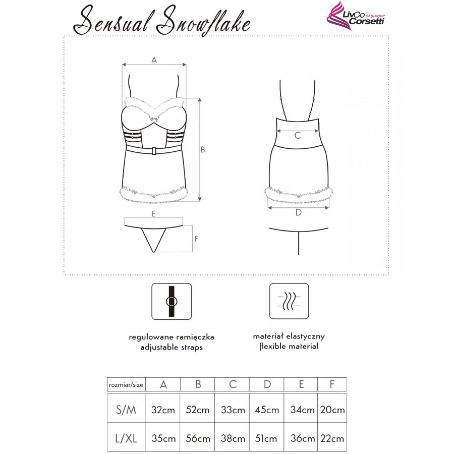 Livco Corsetti Fashion-Sensuale Snowflake LC-90603 Camicia · Costumi & Giochi di ruolo (immagine 5)