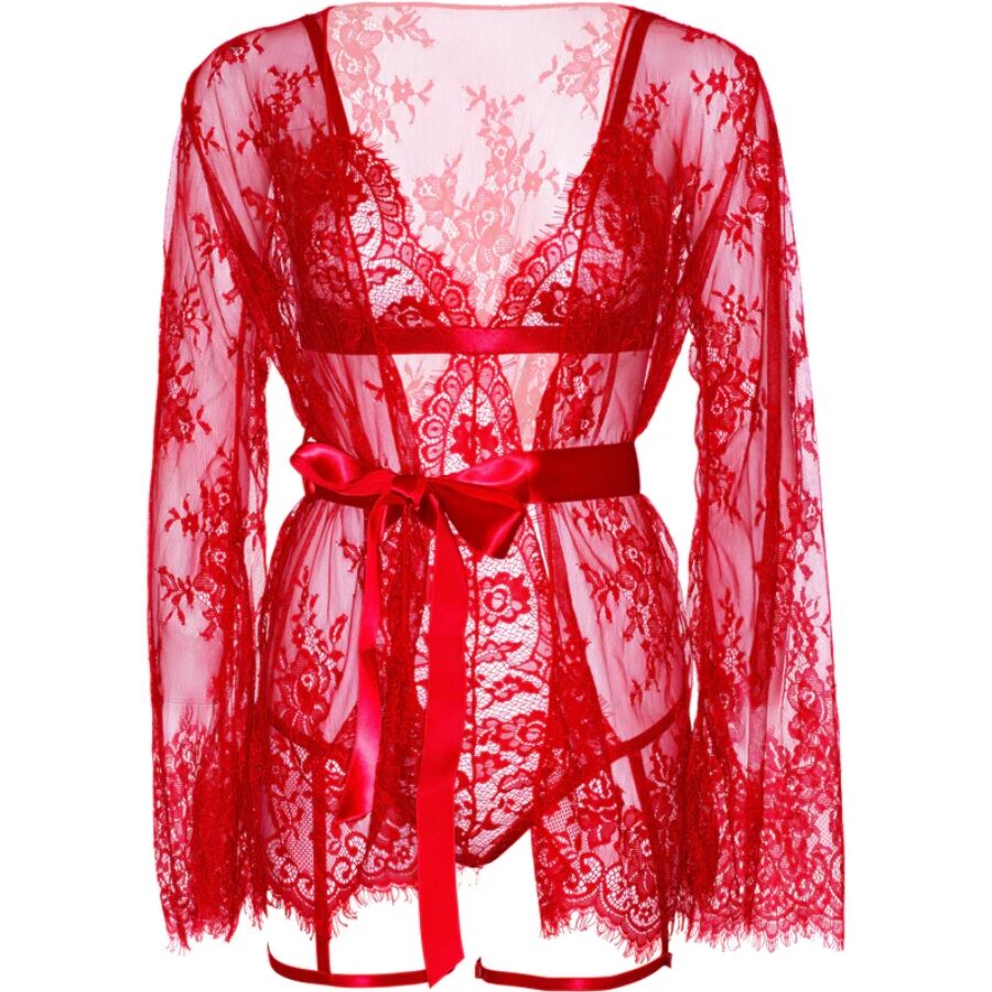 Leg Avenue-Set Body Teddy e Vestaglia, Rosso · Lingerie sexy donna (immagine 7)