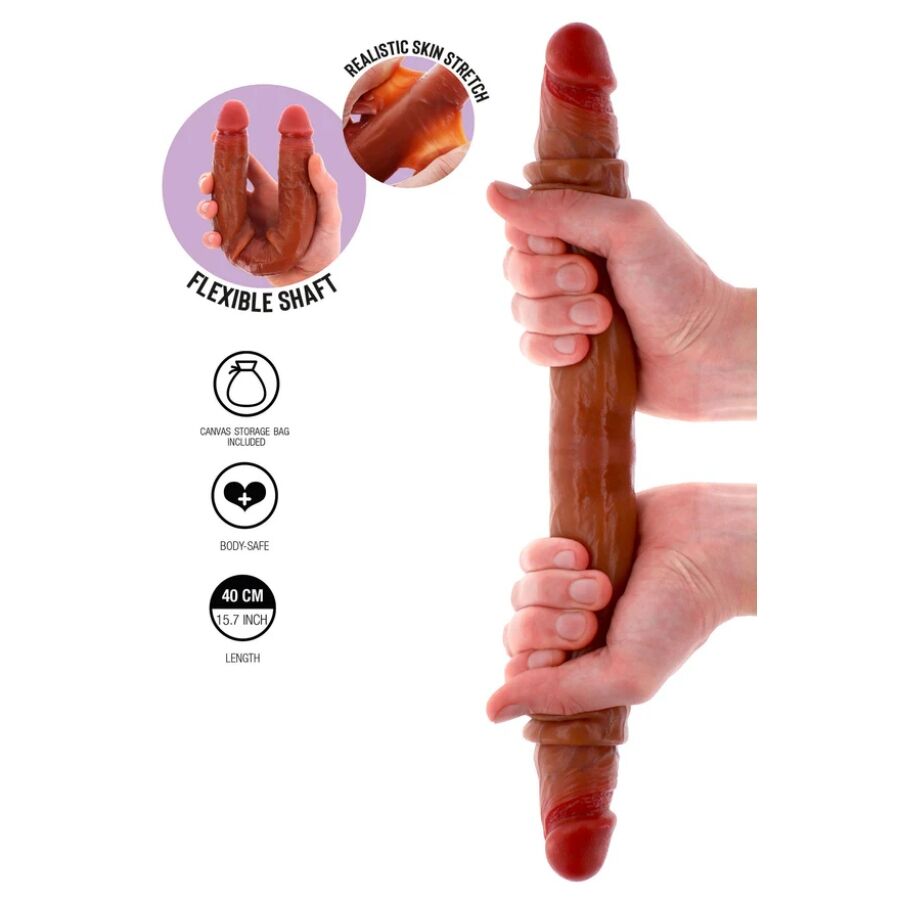 Get Real-Doppio Dildo in Silicone con Preput Mobile Caramel, 40 cm 2 Get Real-Doppio Dildo in Silicone con Preput Mobile Caramel, 40 cm · Dildo & Stimolatori (imaginea 2)