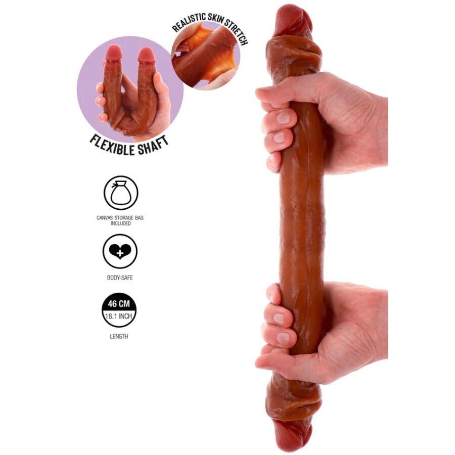 Get Real-Dildo doppio in Silicone Caramel, 46 cm · Dildo & Stimolatori (immagine 2)