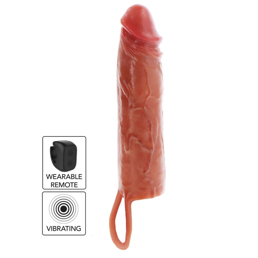 Get Real-Hydrated Skin Guaina Vibratore in Silicone, Caramel, 20