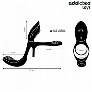 Addicted Toys-Doppio Anello Pene con Stimolatore · Anelli & Guaine per pene (imaginea 6)