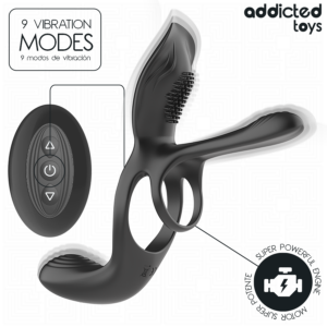 Addicted Toys-Doppio Anello Pene con Stimolatore · Anelli & Guaine per pene (imaginea 3)