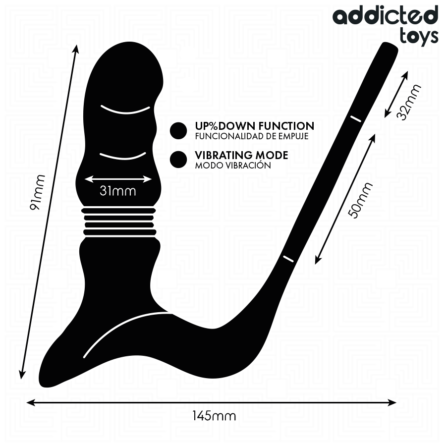 Addicted Toys-Up&down Anello Prostatic-Silicone, 10 velocità · Anelli & Guaine per pene (imaginea 6)