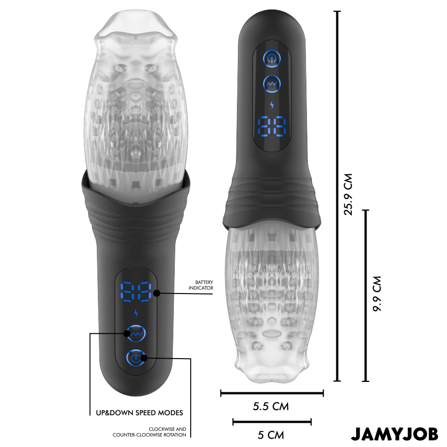 Jamyjob-Blow-r Masturbatore a Spinta e Rotazione-10 velocità · Masturbatori (imaginea 7)
