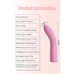 High Tech-Kisell Vibratore Punto G Rosa-Silicone, 10 velocità — PRETTY LOVE · Vibratori (imaginea 9)