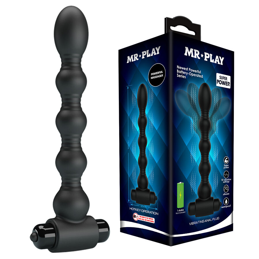 Mr Play-Vibratore anale con perle Massaggio-Silicone, 10 velocità · Giocattoli anali (imaginea 6)