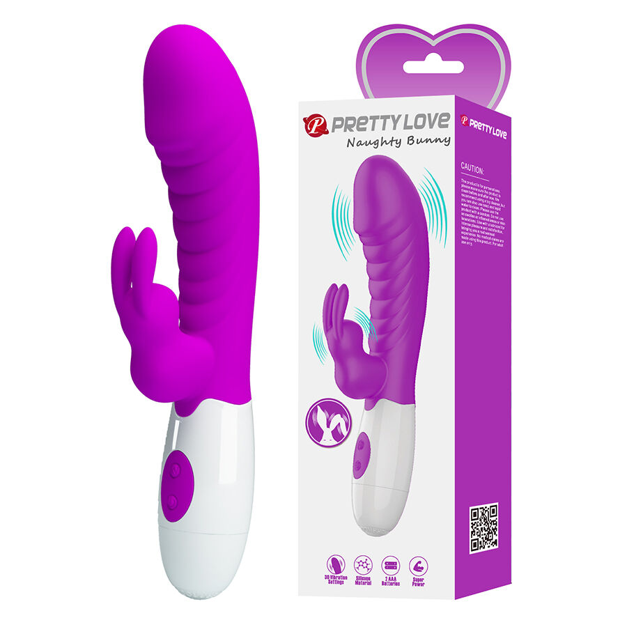 High Tech-Naughty Bunny Vibrator Viola-Silicone, 12 velocità — PRETTY LOVE · Vibratori (imaginea 6)