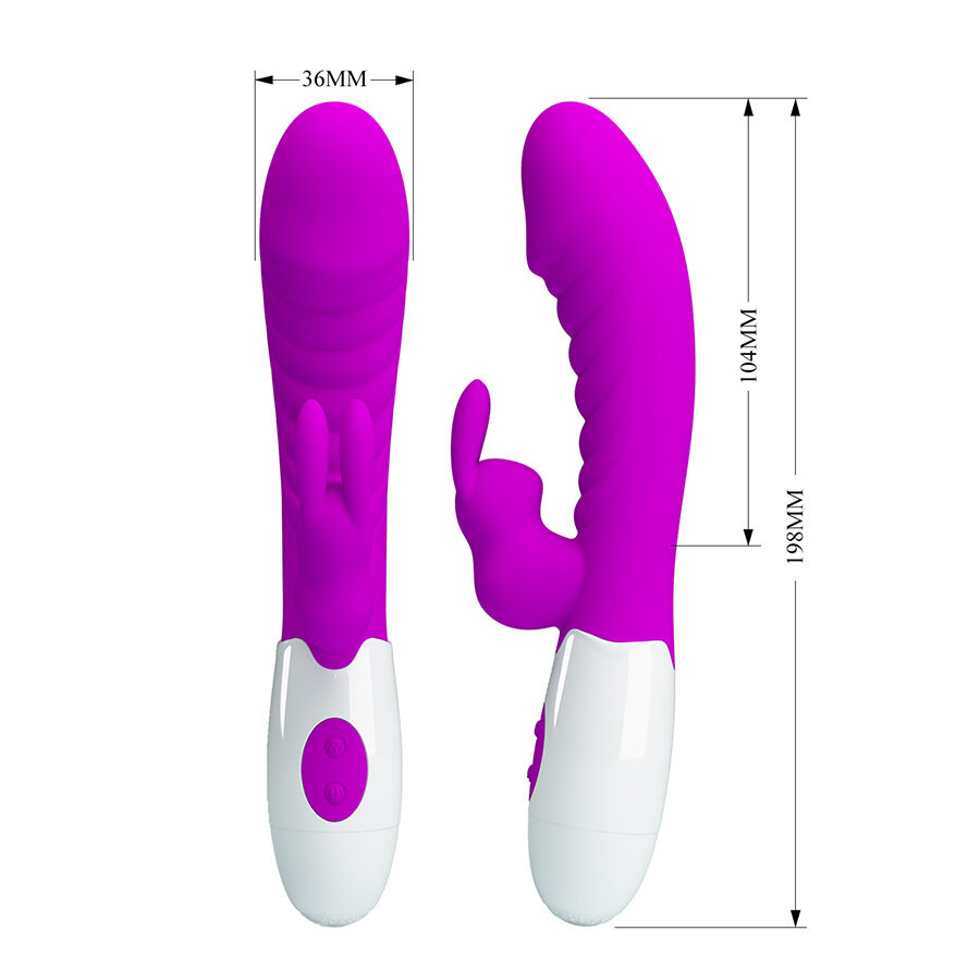 High Tech-Naughty Bunny Vibrator Viola-Silicone, 12 velocità — PRETTY LOVE · Vibratori (imaginea 10)